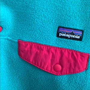 Sea Foam and Pink Patagonia Fleece